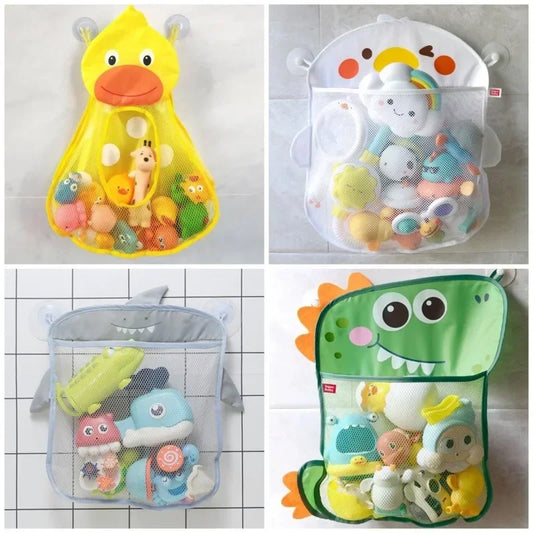 Baby Shower Toy Cute Duck Frog Net Toy Storage Bag Strong Suction Cup