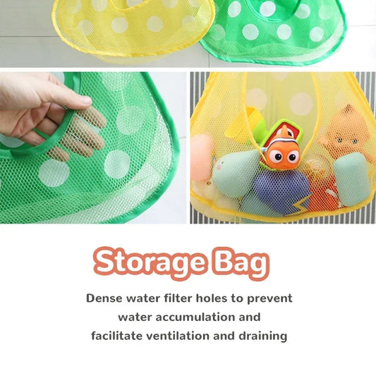 Baby Shower Toy Cute Duck Frog Net Toy Storage Bag Strong Suction Cup